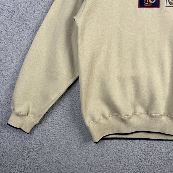 Vintage Sweater Mens Size Large Beige Golf Grandpa Embroidered Crew Neck Fleece - Picture 4 of 15